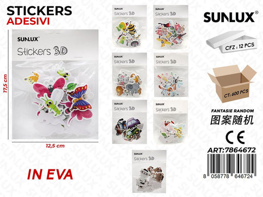 Sunlux Stickers Adv 3D in Eva Ass. 4.5CM