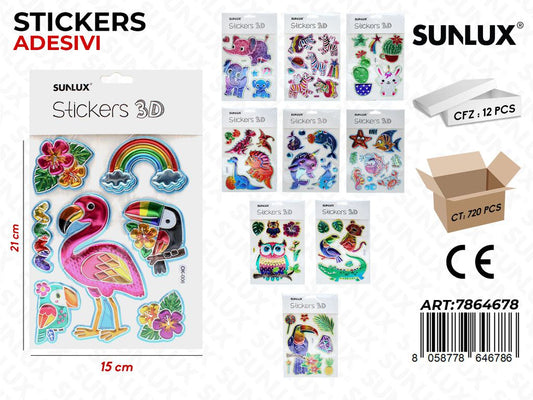 Sunlux Stickers Adv 3D Ass. 15*21CM