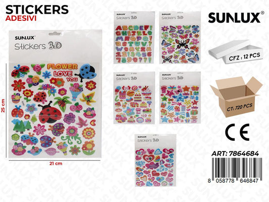 Sunlux Stickers Adv 3D Ass. 21*25CM
