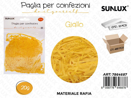 Sunlux Paglia in Rafia Giallo 20G / Pz da 12
