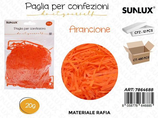 Sunlux Paglia in Rafia Arancione 20G / Pz da 12