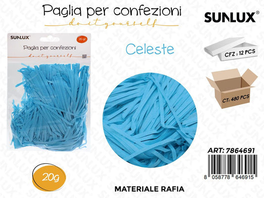 Sunlux Paglia in Rafia Celeste 20G / Pz da 12
