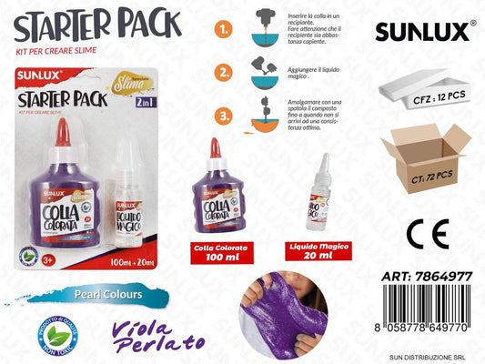 Kit 2PCS per Crea Slime Viola Perlato