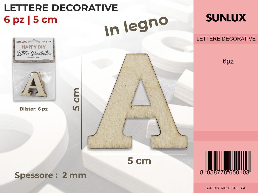 Lettera a Decorativa 6PC-5*5CM