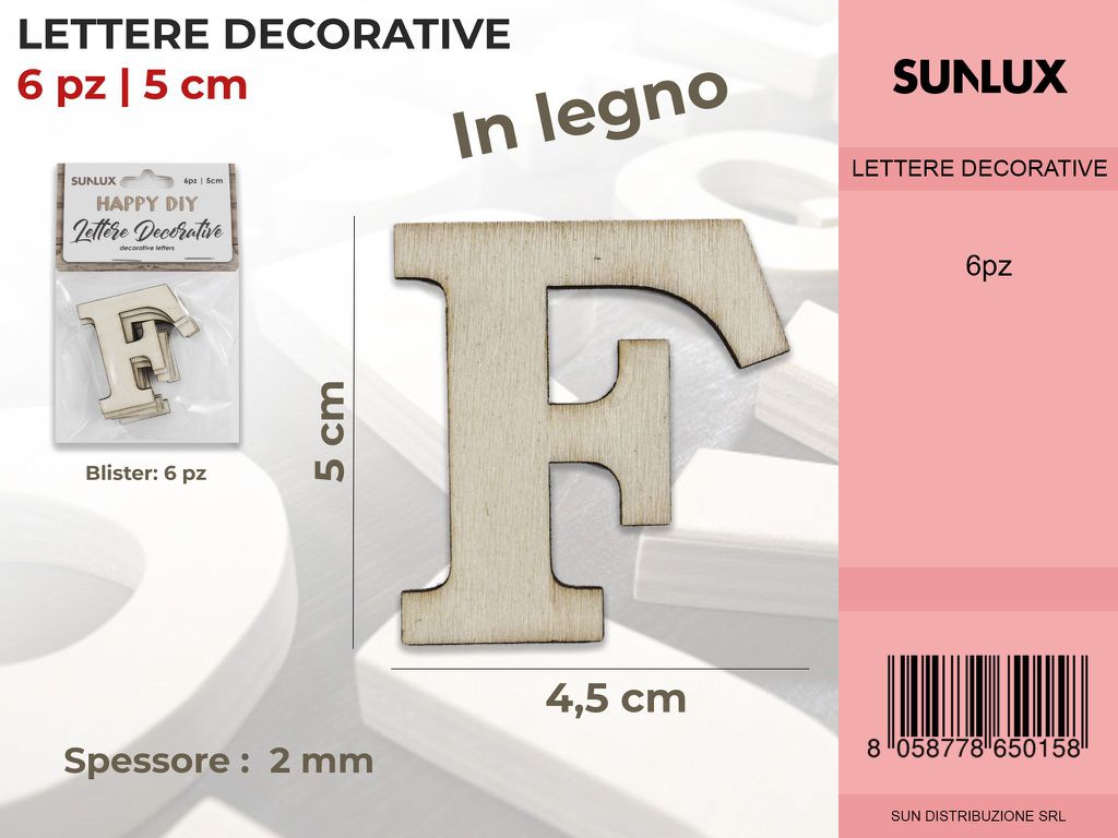 Lettera F Decorativa 6PC-5*4.5CM