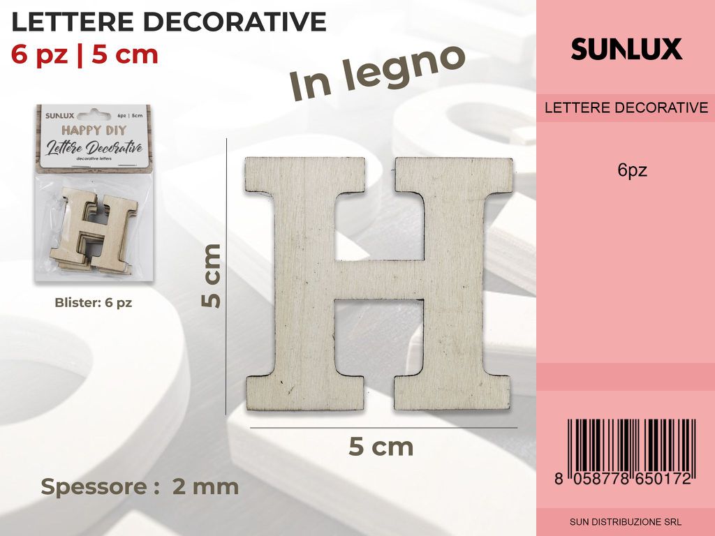 Lettera H Decorativa 6PC-5*5CM