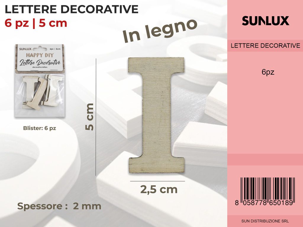 Lettera i Decorativa 6PC-5*2.5CM