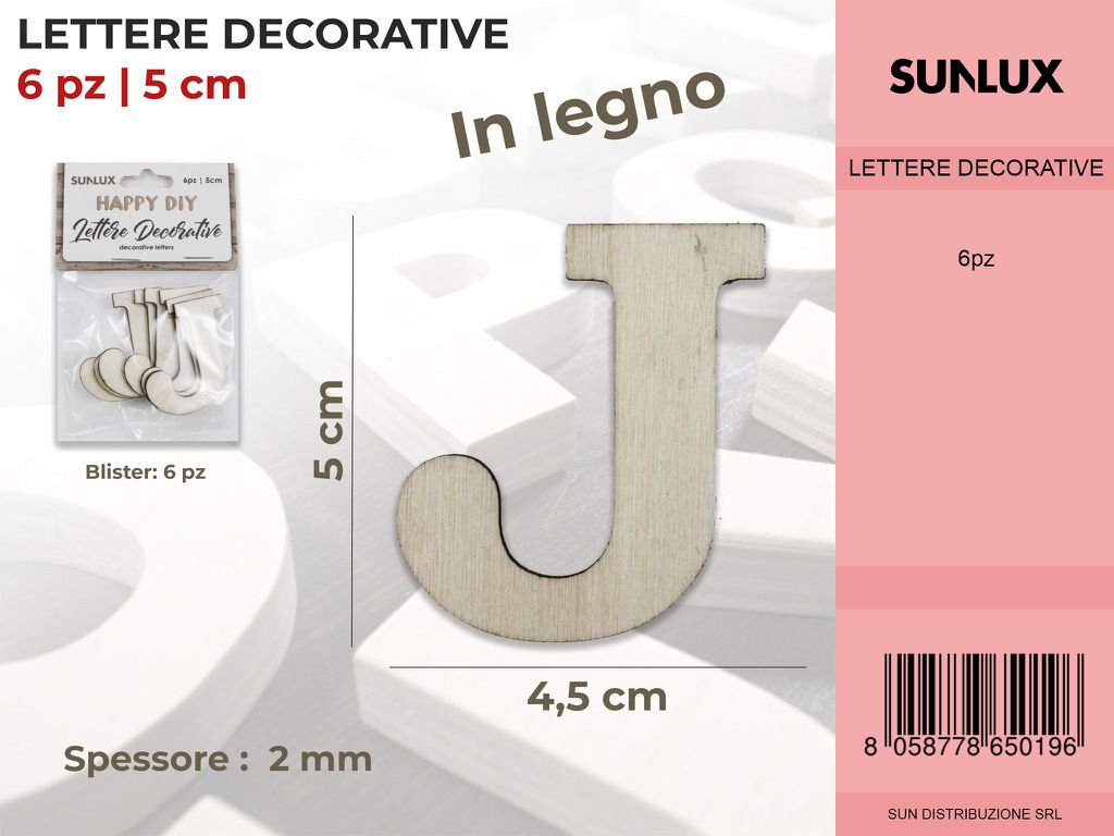 Lettera J Decorativa 6PC-5*4.5CM