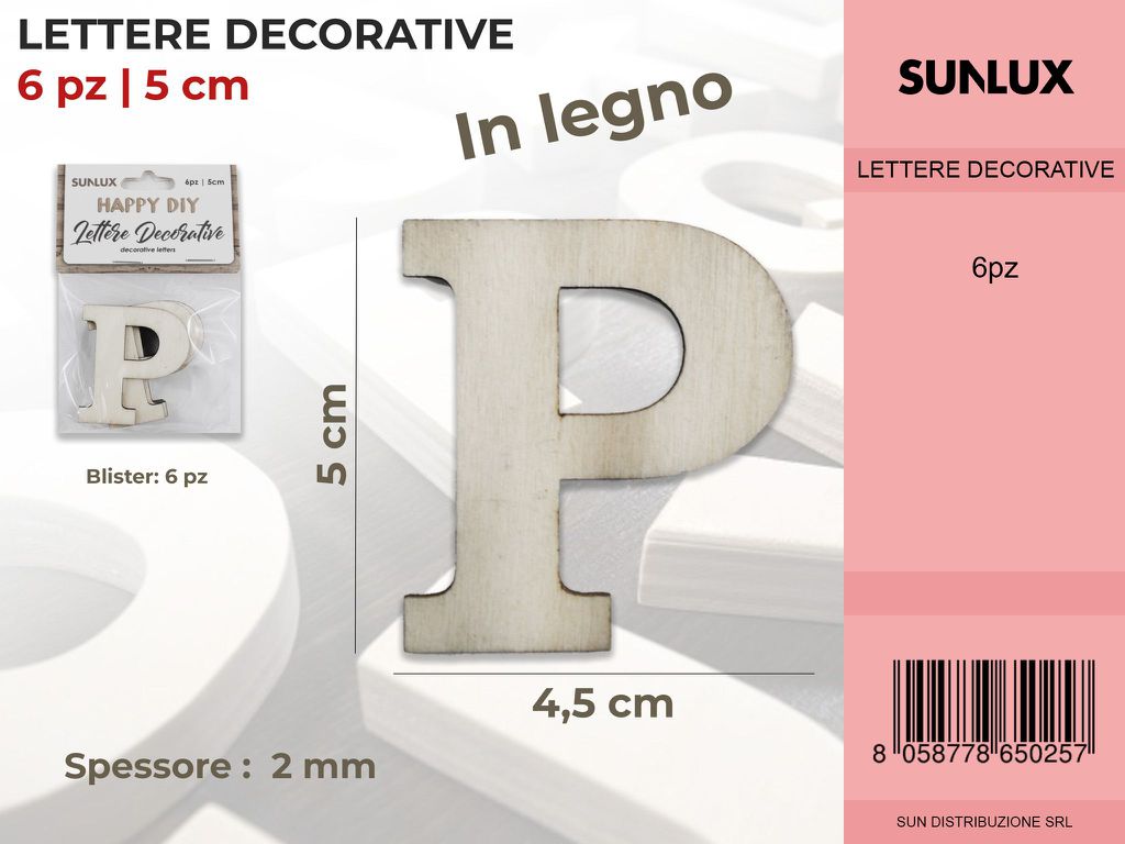 Lettera P Decorativa 6PC-5*4.5CM