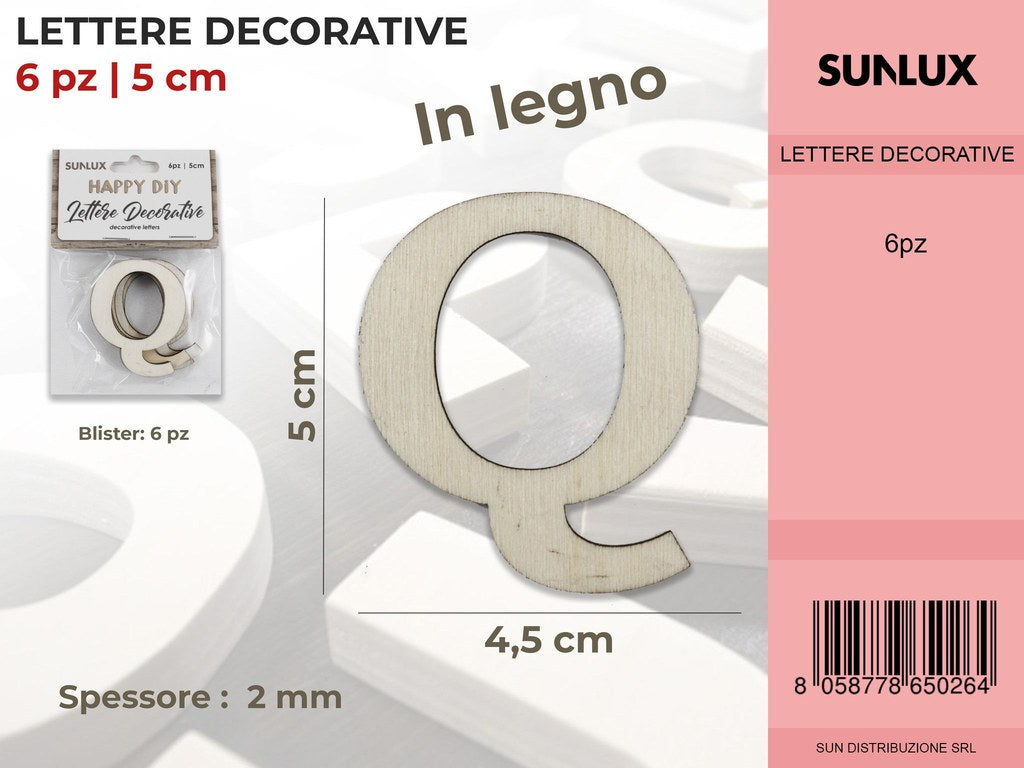 Lettera Q Decorativa 6PC-5*4.5CM