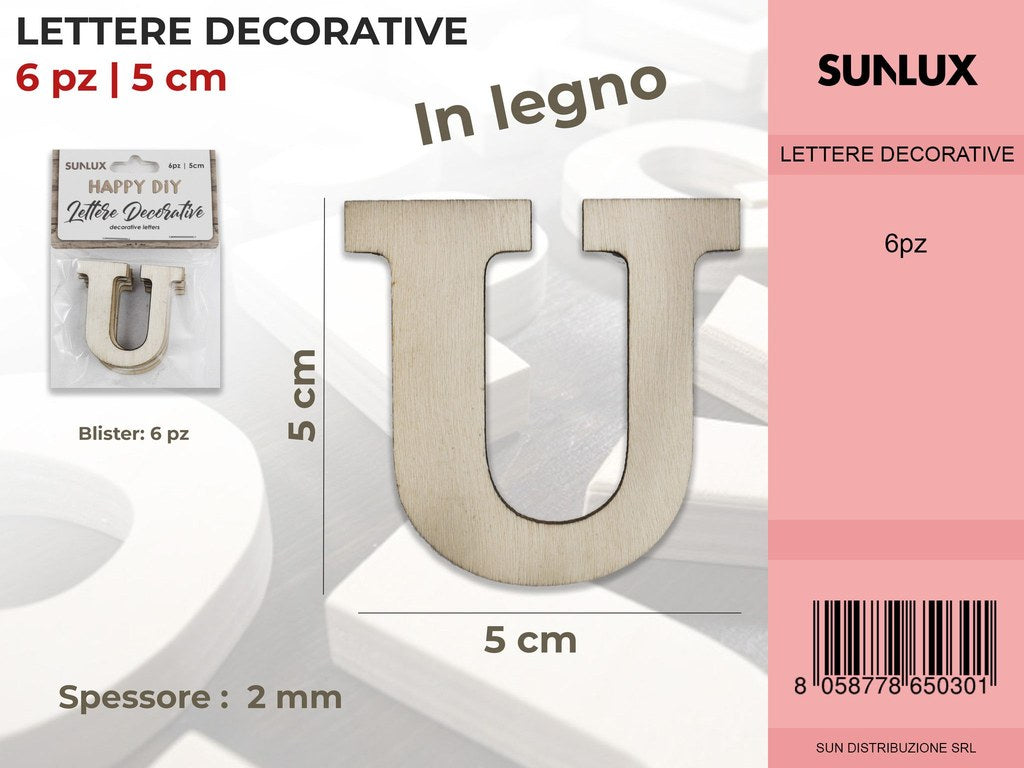 Lettera U Decorativa 6PC-5*5CM