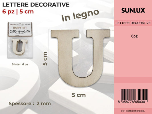 Lettera U Decorativa 6PC-5*5CM