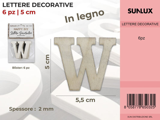 Lettera W Decorativa 6PC-5*5.5CM