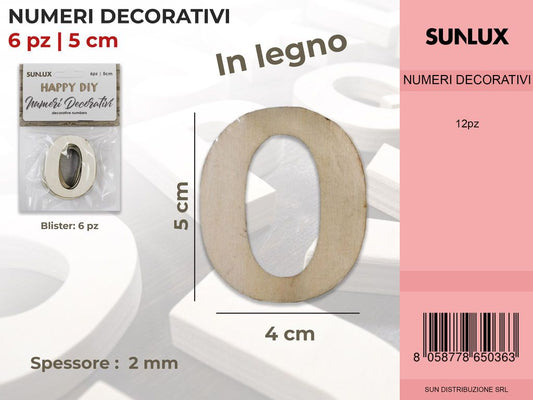 Numero 0 Decorativo 6PC-4*5 Cm