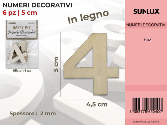 Numero 4 Decorativo 6PC-5*4.5CM