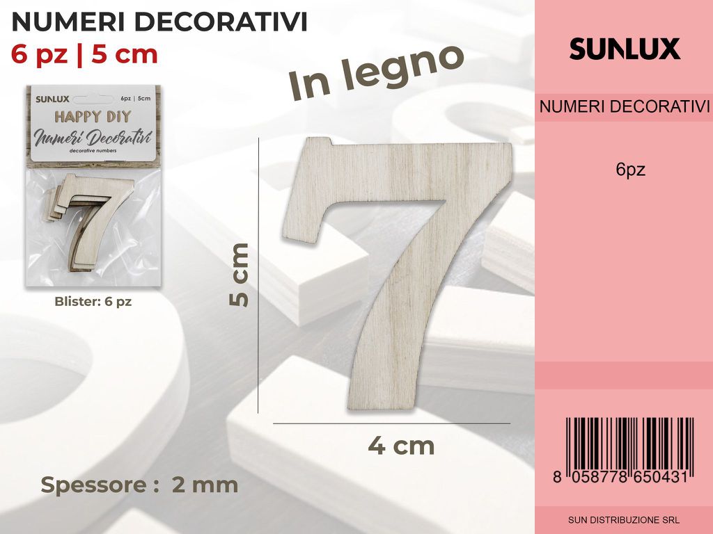 Numero 7 Decorativo 6PC-5*4CM