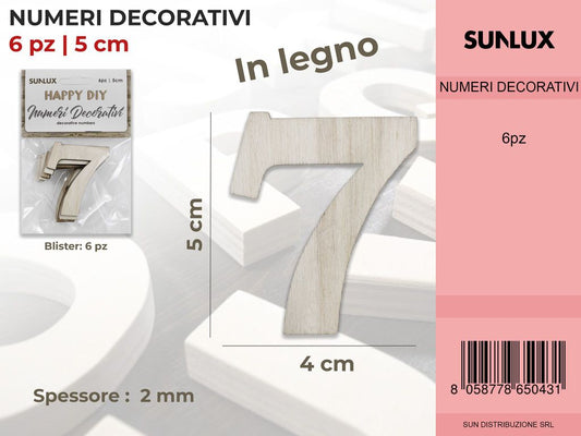 Numero 7 Decorativo 6PC-5*4CM