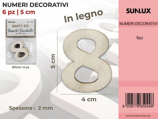 Numero 8 Decorativo 6PC-5*4CM