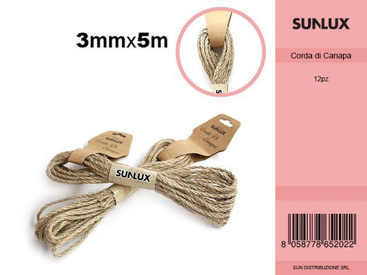 Sunlux Corda di Canapa 4MM*5MT