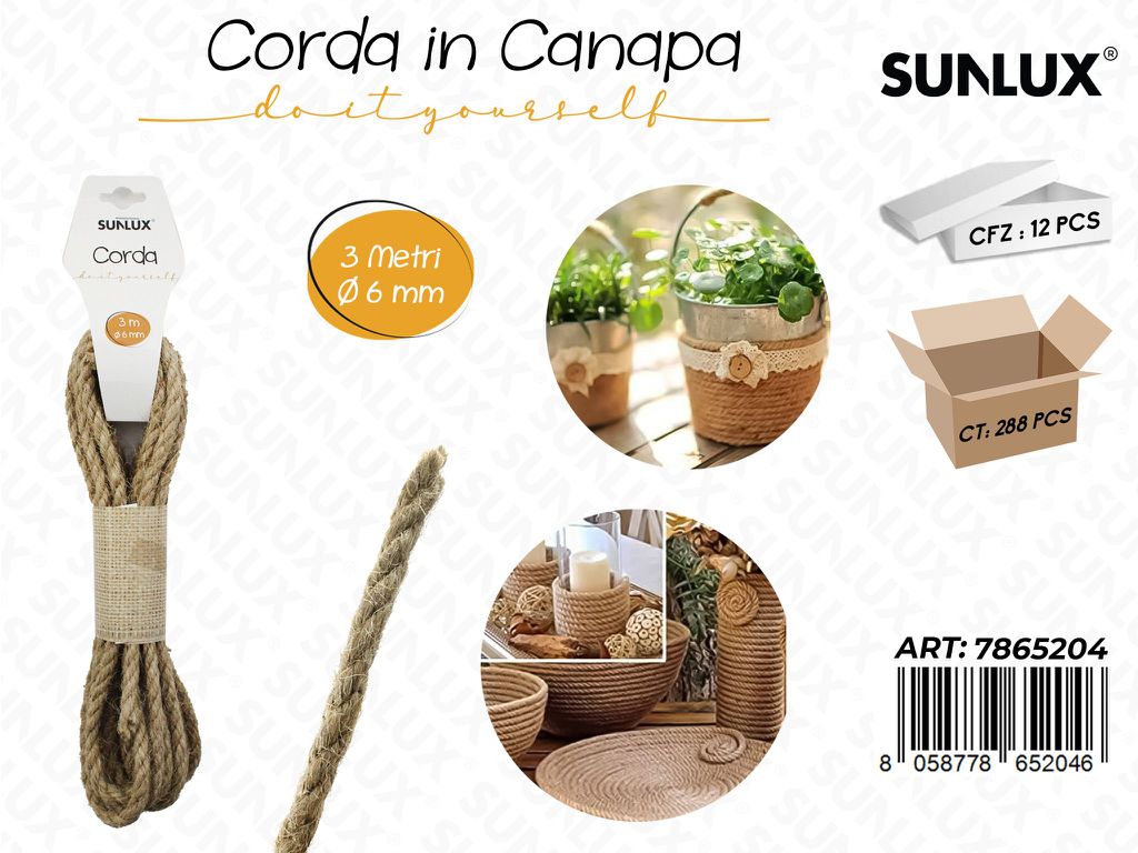 Corda in Canapa D.6MM*3MT