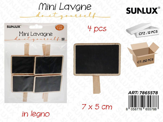 Mini Lavagne in Legno 4PCS 7*5CM