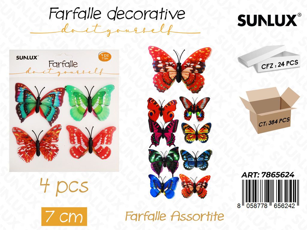 Farfalle Decorative Ass. 4PCS 7CM