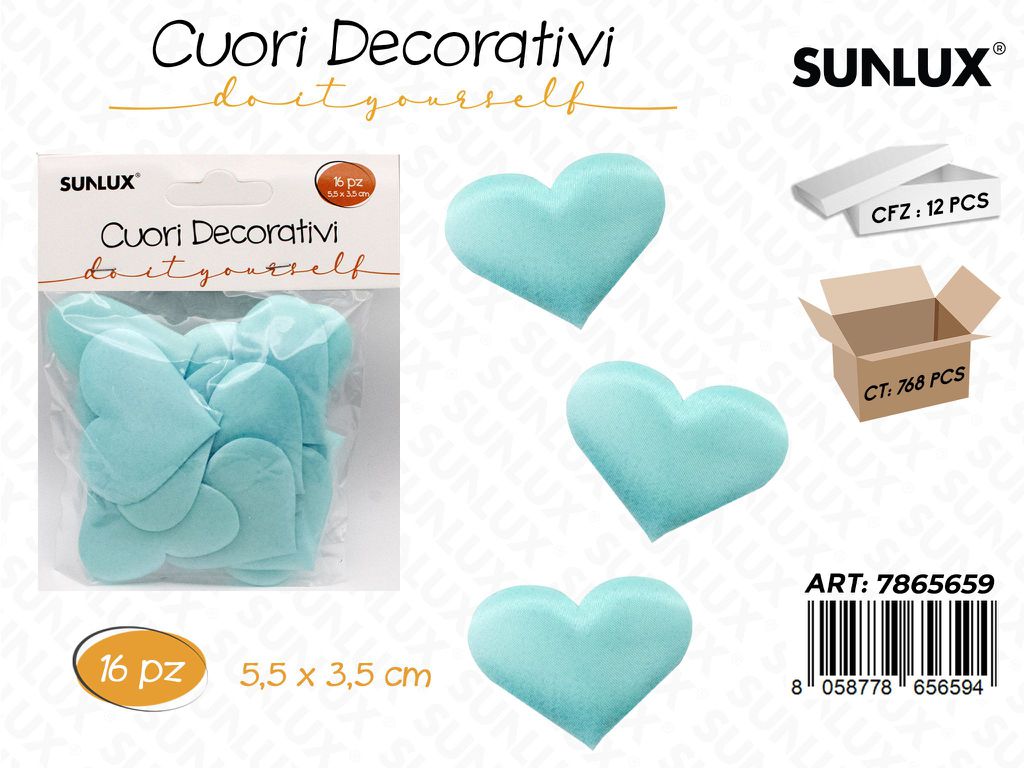 Cuori Decorativi Tiffany 16PCS 5.5*3.5CM/ Pz da 12
