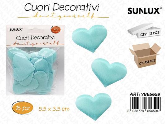 Cuori Decorativi Tiffany 16PCS 5.5*3.5CM/ Pz da 12