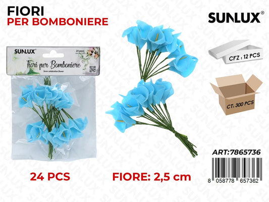 Sunlux Fiori Bomboniere Celeste 24PCS 2.5CM