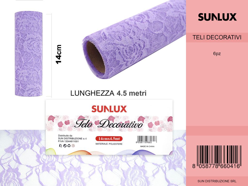 Telo Organza 14*4.5MT Lilla Pz da 6