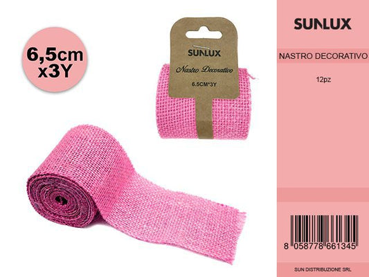 Nastro Decoro 6.5*3YD Rosa