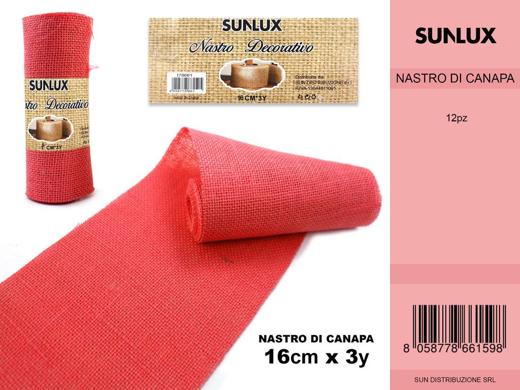 Nastro Decorativo 16*3YRD Rosso