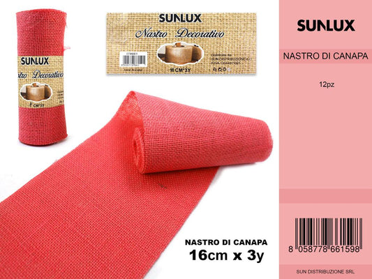 Nastro Decorativo 16*3YRD Rosso