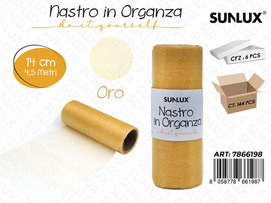 Nastro in Organza Oro 14CM*4.5MT