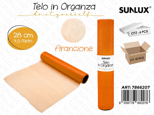 Telo Organza 28*4.5MT Arancio Pz da 6