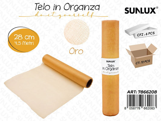 Telo Organza 28*4.5MT Oro Pz da 6