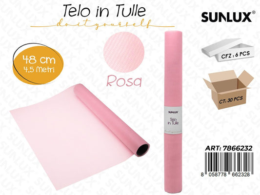 Telo in Tulle Rosa 48CM*4.5MT