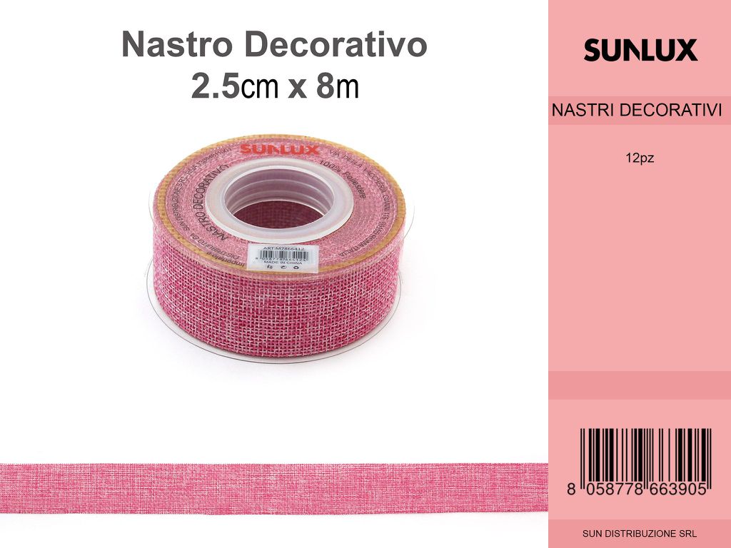 Nastro Decorativo 2.5X8M Rosa