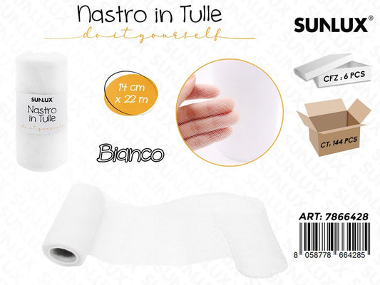 Nastro di Tulle Bianco 14CM*22MT