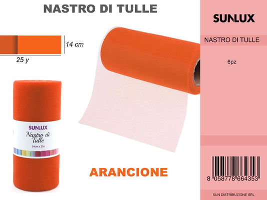 Nastro di Tulle Arancione 25Y*14CM