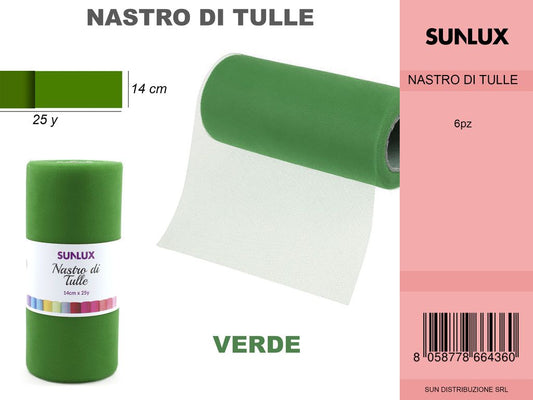 Nastro di Tulle Verde 25Y*14CM