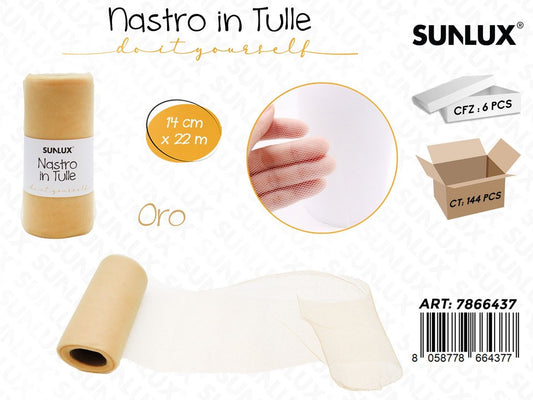 Nastro di Tulle Oro 14CM*22MT