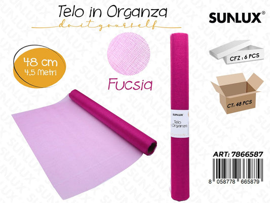 Telo in Organza Fucsia 48CM *4.5MT