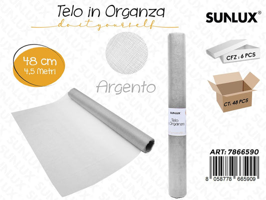 Telo in Organza Argento 48CM*4.5MT