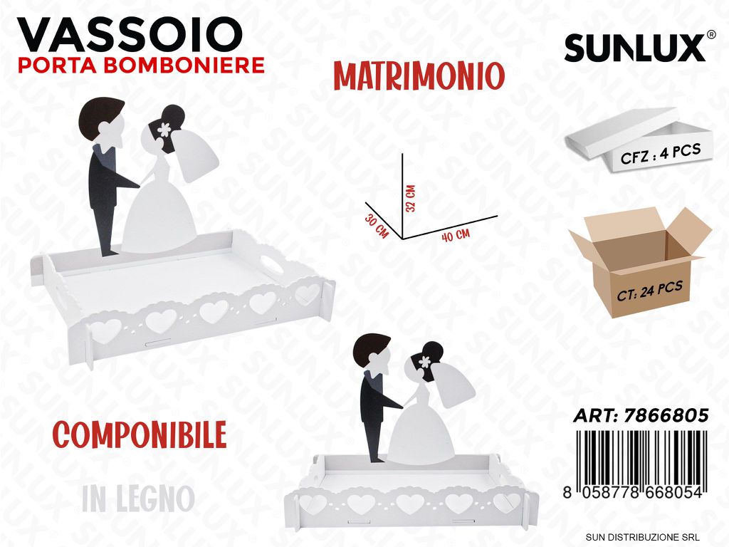 Vassoio P.bomboniere Matrimonio 40*30CM
