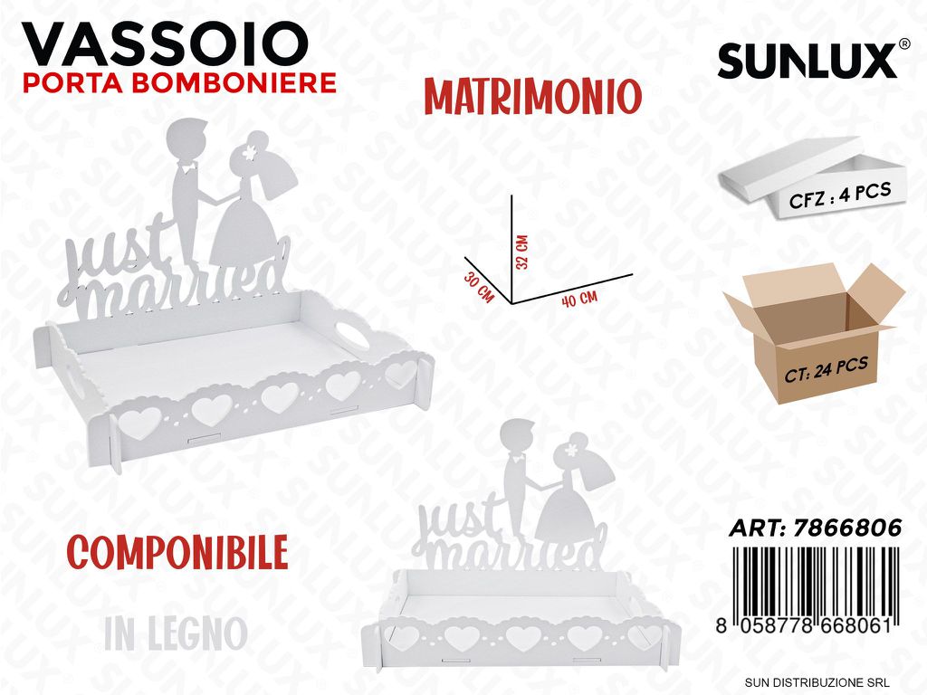 Vassoio P.bomboniere Matrimonio 40*30CM