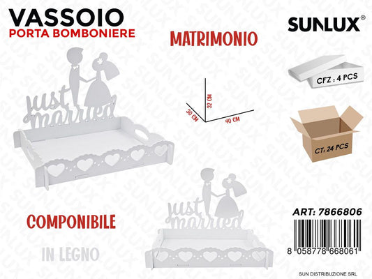 Vassoio P.bomboniere Matrimonio 40*30CM