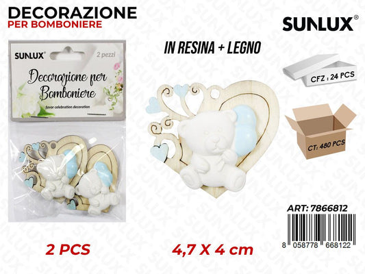 Sunlux Dec. Bomb. Resina Baby Boy 2PCS 4.7*4CM