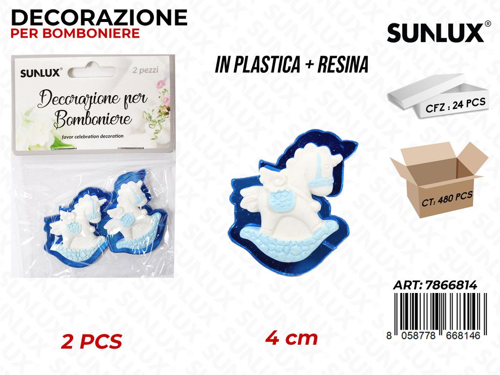 Sunlux Dec. Bomb. Resina Baby Boy 2PCS 4CM