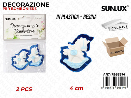 Sunlux Dec. Bomb. Resina Baby Boy 2PCS 4CM